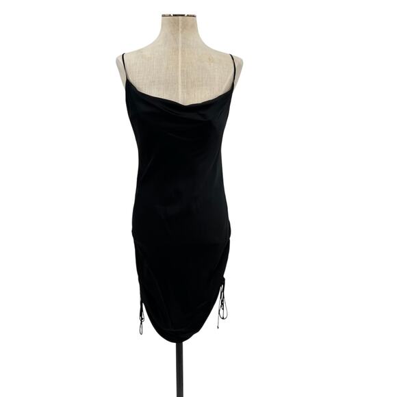 Aritzia‎ Wilfred Only Ruched Slip Dress Mini Sleeveless Black Size Small - Picture 2 of 12
